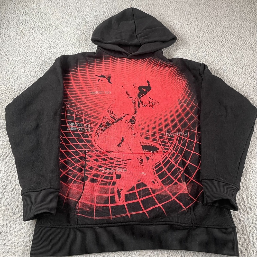 Jaded London Freefall Graphic Hoodie‎ Black Skater Print Hoodie Size XS